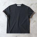 SLOWACID SA REFINED FLIP-CUFF SEMI-CROP TEE [BLACK]