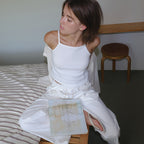 THE MITTEN [11th] MN waffle sleeveless (white)