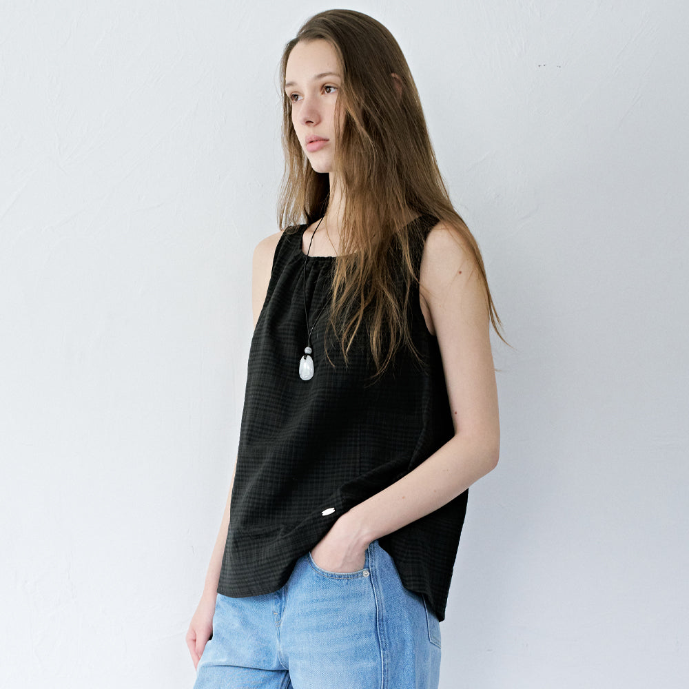 LEMEME Lili Shirring Sleeveless Blouse_2colors
