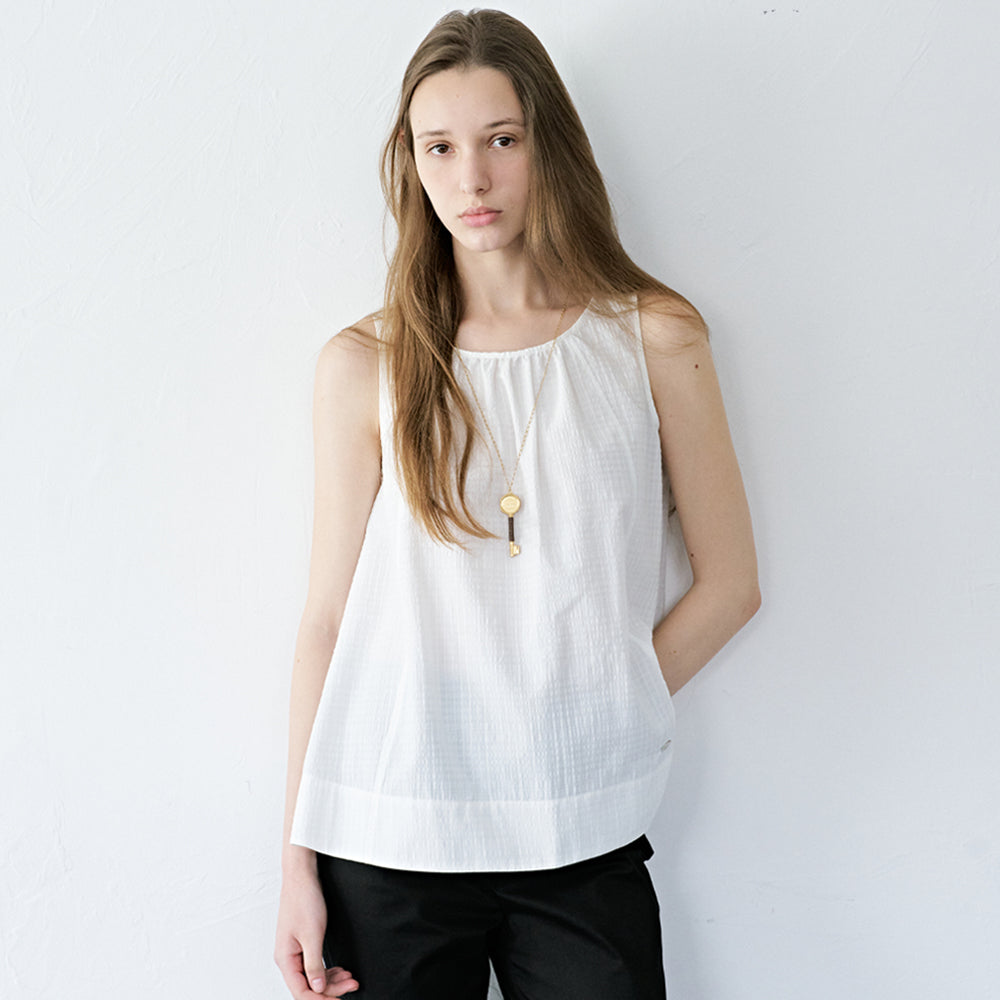 LEMEME Lili Shirring Sleeveless Blouse_2colors