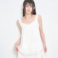 ILLIGO Bow Chiffon Lace Sleeveless Ivory