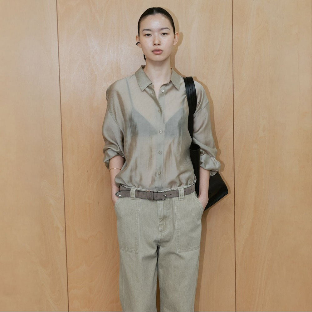 The Aperture Sheer Stripe Shirt Brown (TA6264A04D)