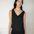 NCSSRY Lace Tuck Sleeveless Top (Black)