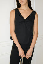 NCSSRY Lace Tuck Sleeveless Top (Black)