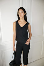 NCSSRY Lace Tuck Sleeveless Top (Black)