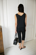 NCSSRY Lace Tuck Sleeveless Top (Black)