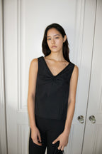 NCSSRY Lace Tuck Sleeveless Top (Black)
