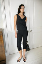 NCSSRY Lace Tuck Sleeveless Top (Black)