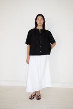 NCSSRY Cotton Back-Tie Blouse (Black)