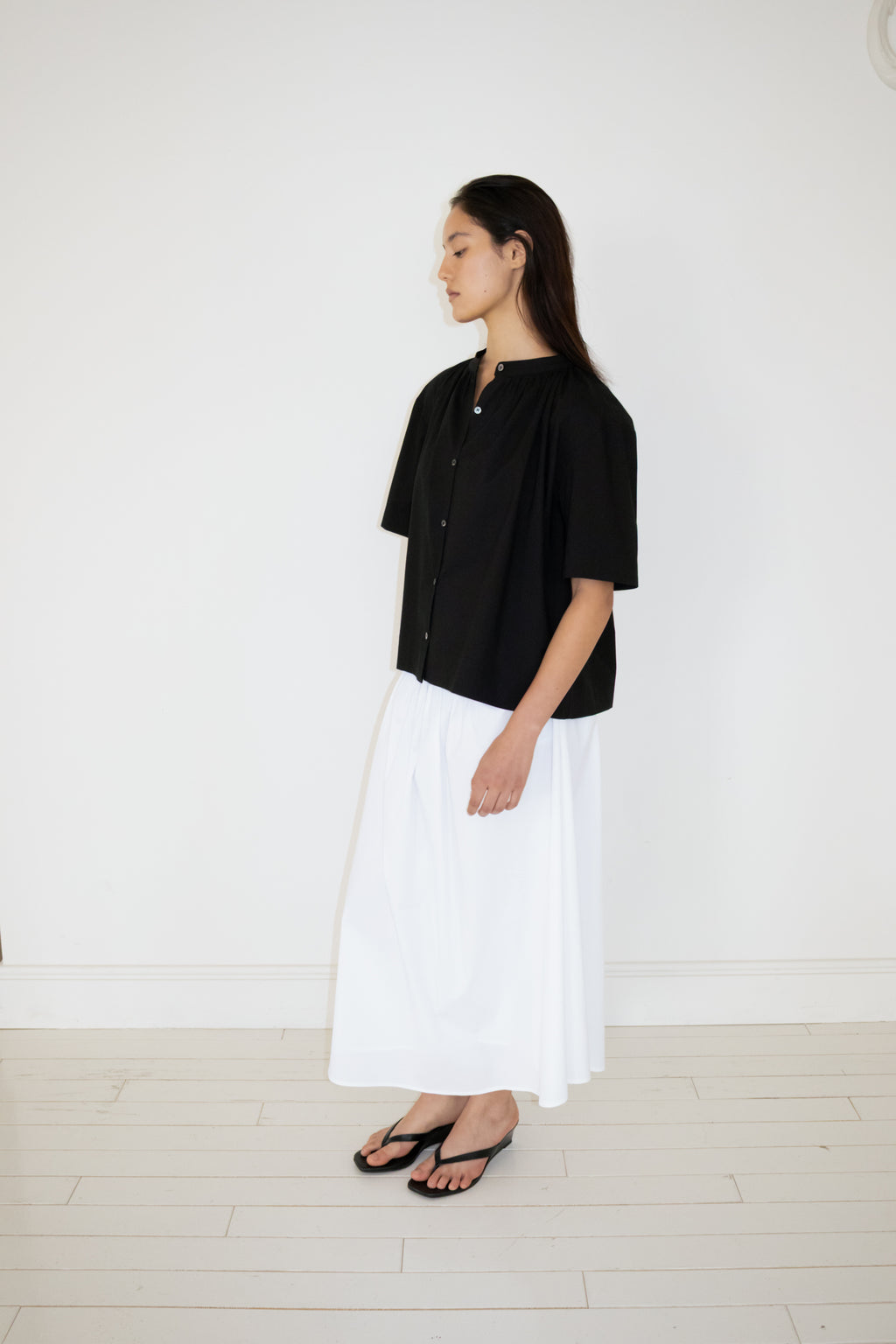 NCSSRY Cotton Back-Tie Blouse (Black)