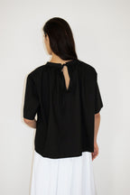 NCSSRY Cotton Back-Tie Blouse (Black)