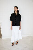 NCSSRY Cotton Back-Tie Blouse (Black)