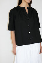 NCSSRY Cotton Back-Tie Blouse (Black)