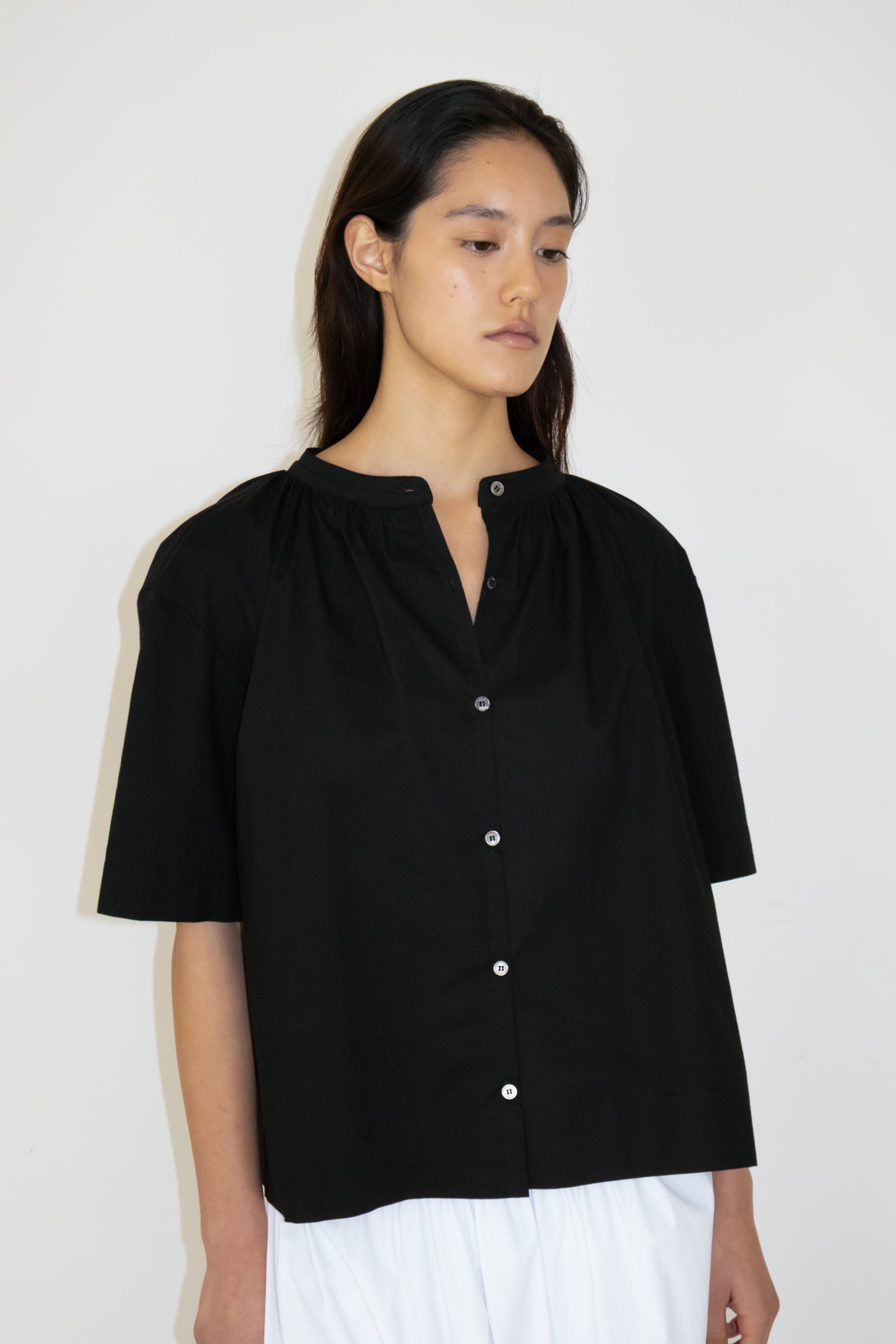 NCSSRY Cotton Back-Tie Blouse (Black)