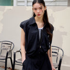 IT MICHAA IT MICHAA Jumpsuit Cap Sleeve Zip-Up