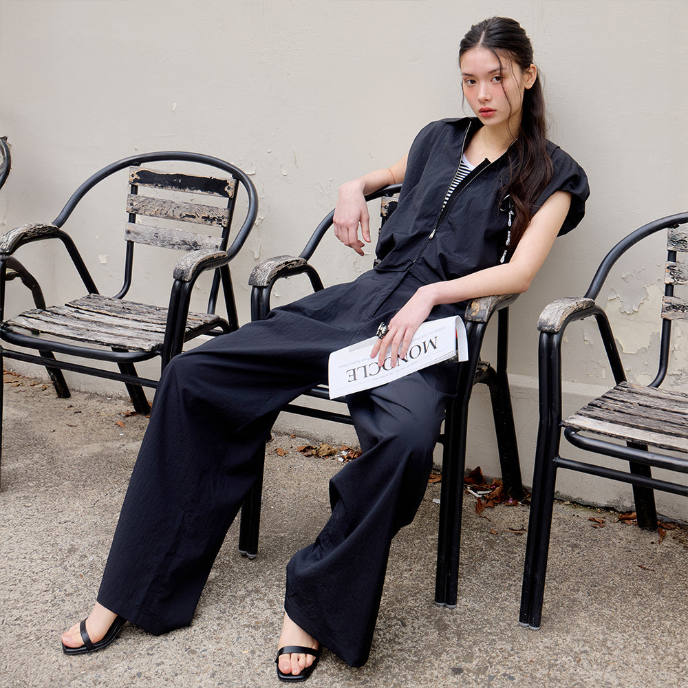 IT MICHAA IT MICHAA Jumpsuit Cap Sleeve Zip-Up