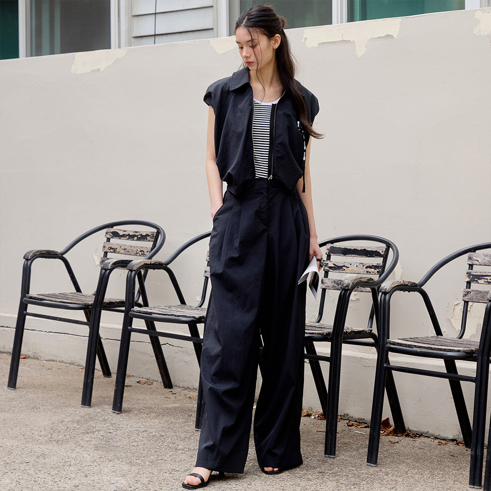 IT MICHAA IT MICHAA Jumpsuit Cap Sleeve Zip-Up