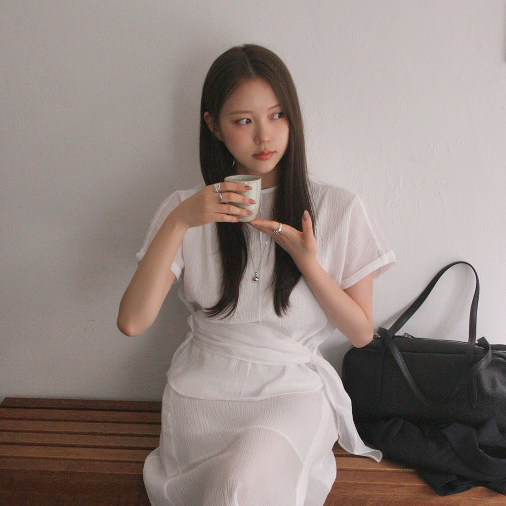 JUCYJUDY [Minute PICK] Mock Neck Wrinkle Blouse J1BL324B