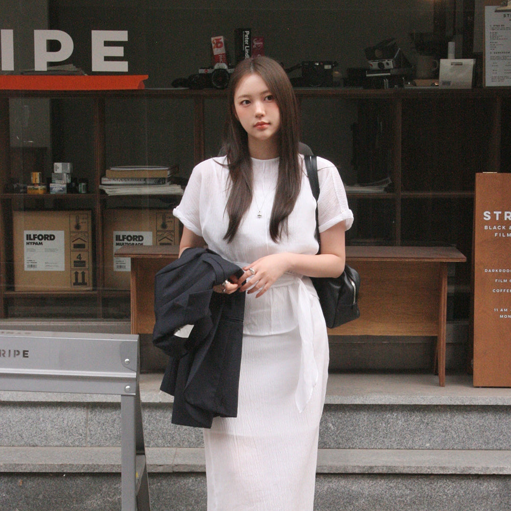 JUCYJUDY [Minute PICK] Mock Neck Wrinkle Blouse J1BL324B