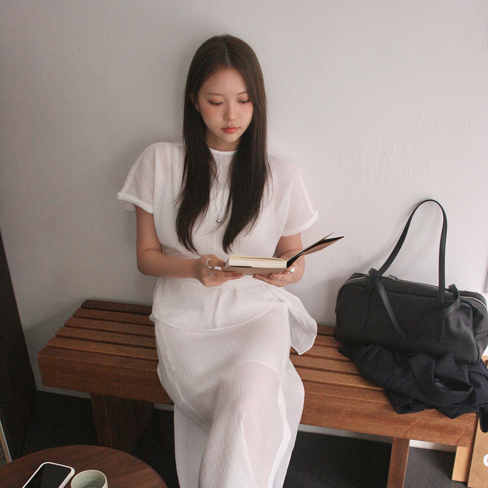 JUCYJUDY [Minute PICK] Mock Neck Wrinkle Blouse J1BL324B