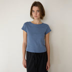 AMONG A STRIPE BASIC T-SHIRT_BLUE