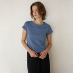 AMONG A STRIPE BASIC T-SHIRT_BLUE