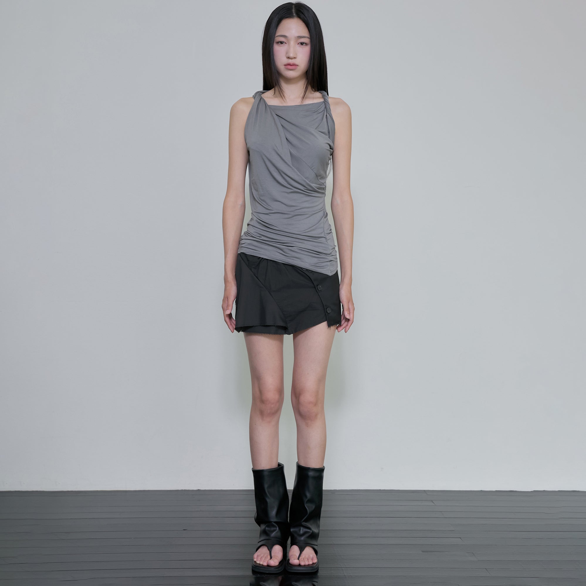 FLAREUP Braided Asymmetrical Sleeveless (FL-166_Gray)