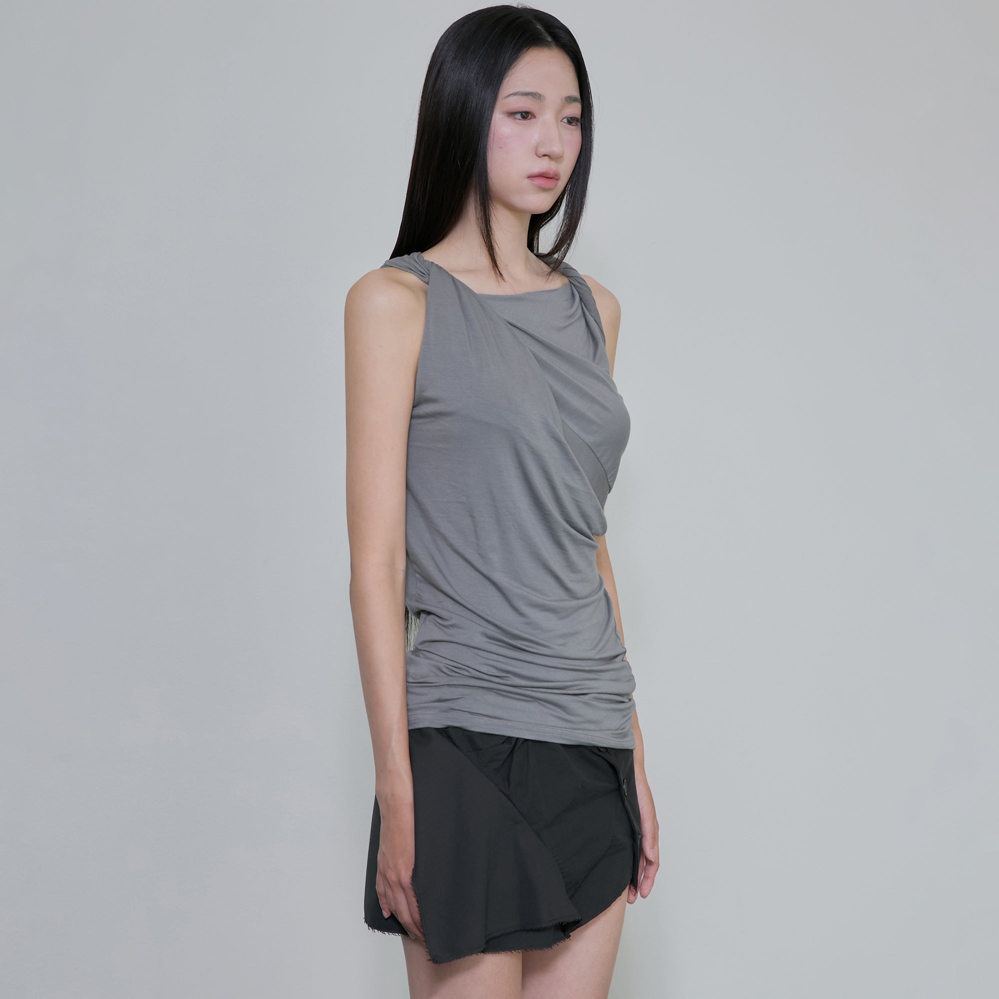FLAREUP Braided Asymmetrical Sleeveless (FL-166_Gray)