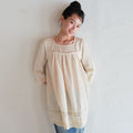 OWNMOOD [2ND] NATURAL LACE TUNIC BLOUSE - CREAM