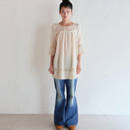 OWNMOOD [2ND] NATURAL LACE TUNIC BLOUSE - CREAM
