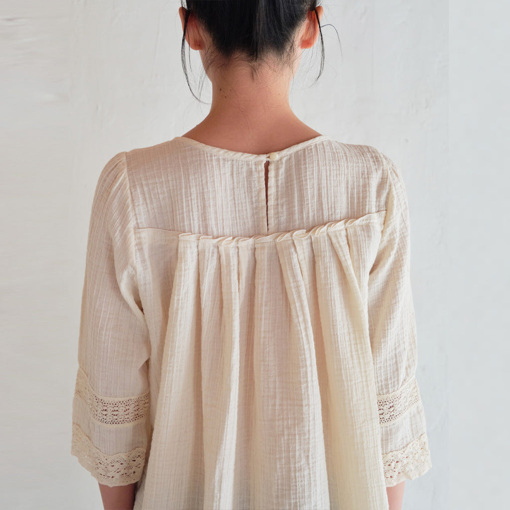 OWNMOOD [2ND] NATURAL LACE TUNIC BLOUSE - CREAM