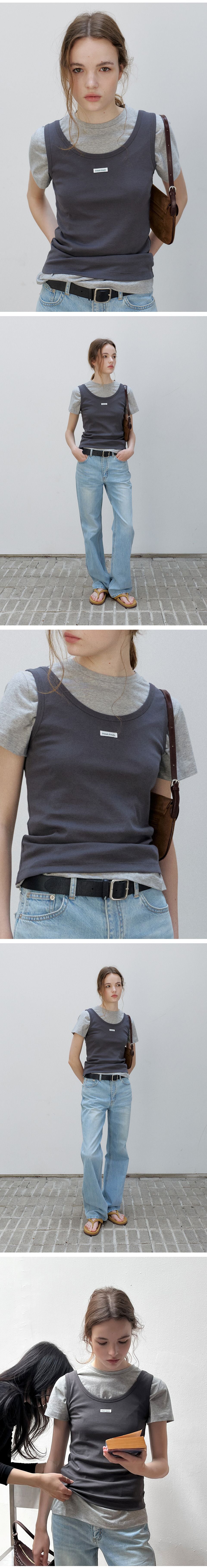 BRENDA BRENDEN SEOUL [Sequential delivery on 7/22] two-way sleeveless - charcoal