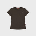 S'EST Crop Eyelet Cut-out T-shirts Dark Brown