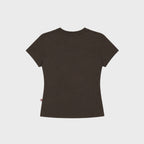 S'EST Crop Eyelet Cut-out T-shirts Dark Brown