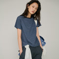 L'EAU Tacit stripe t-shirt_Deep blue