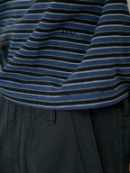 L'EAU Tacit stripe t-shirt_Deep blue