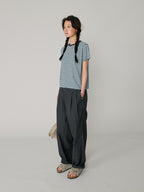L'EAU Tacit stripe t-shirt_Sky blue