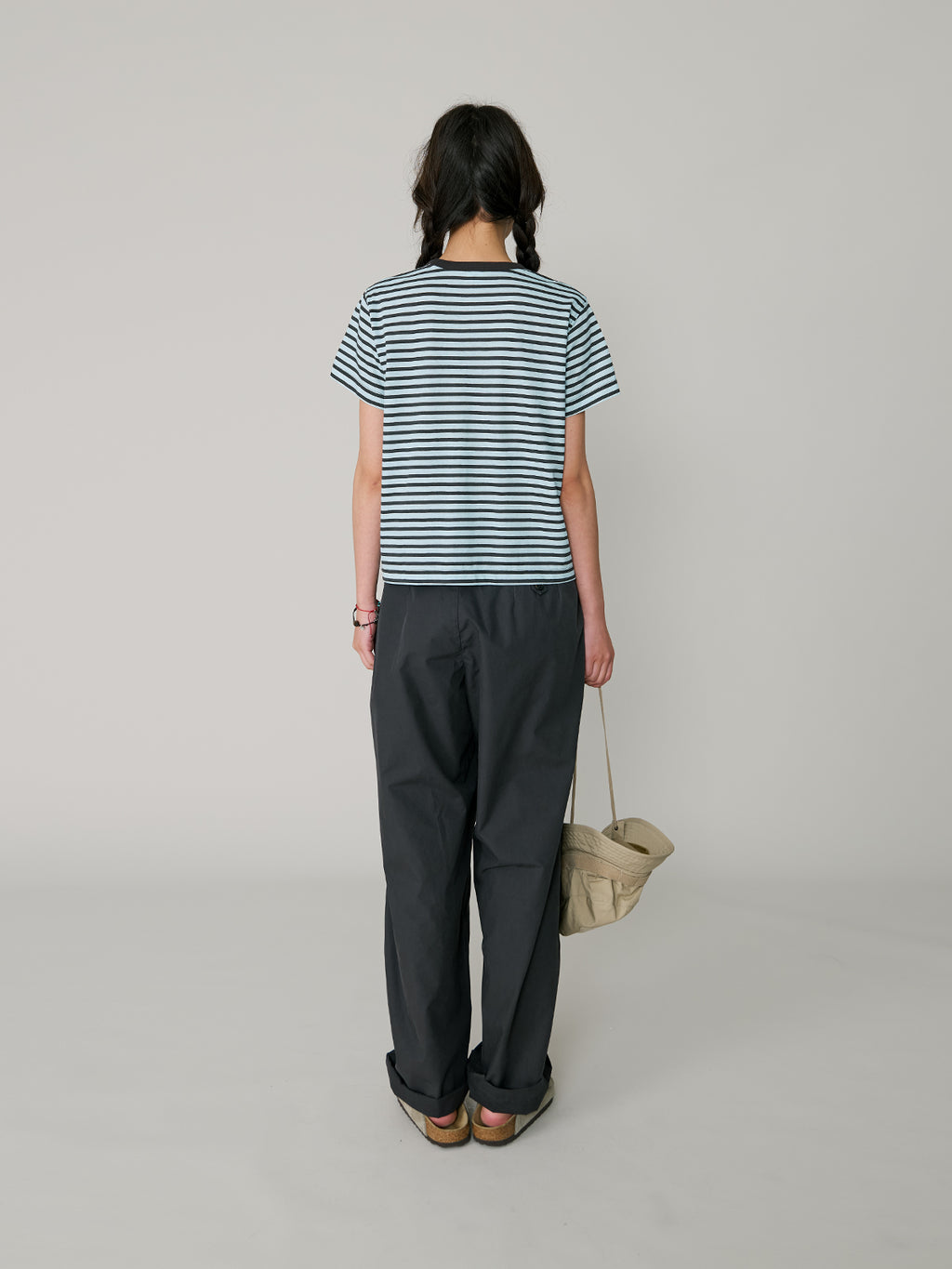 L'EAU Tacit stripe t-shirt_Sky blue