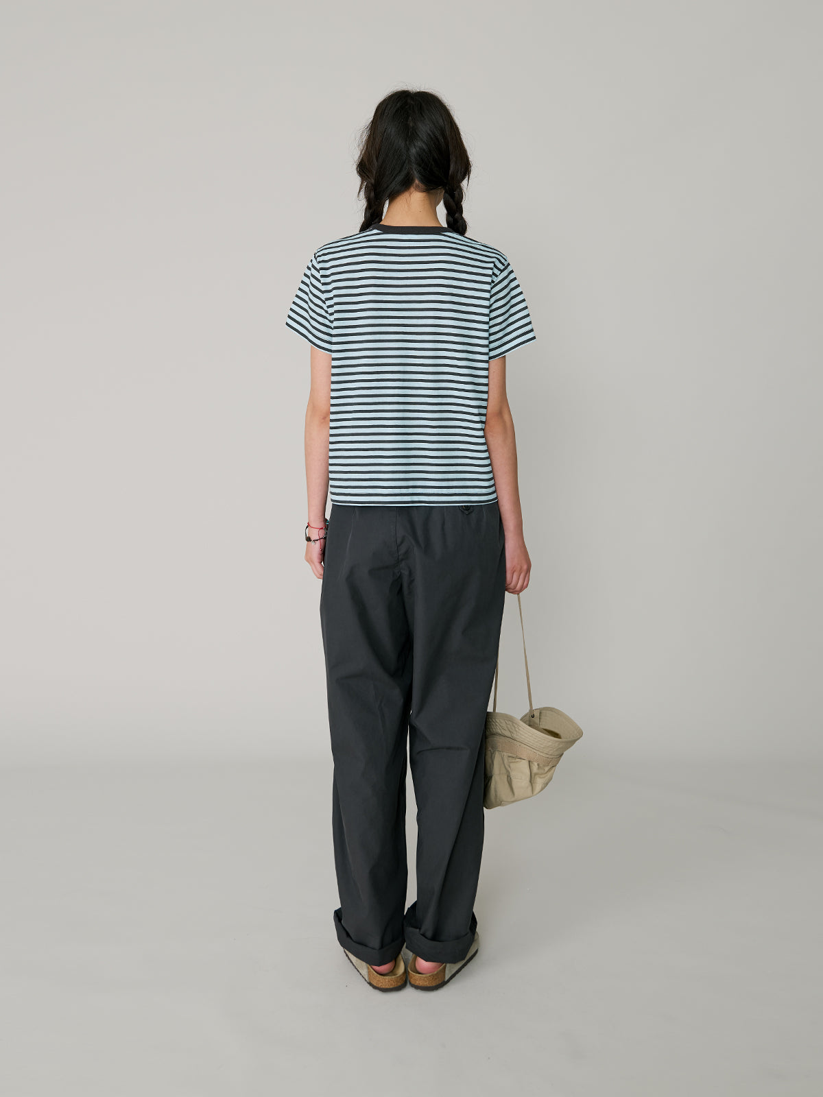 L'EAU Tacit stripe t-shirt_Sky blue