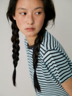 L'EAU Tacit stripe t-shirt_Sky blue