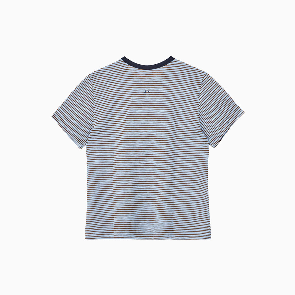 HELLO SUNRISE HS VTG Stripe Tee(W)_Sky Blue