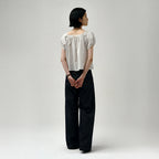 SAGEMENT BILLI SQUARE-NECK FLORAL LACE BLOUSE_LIGHT GRAY