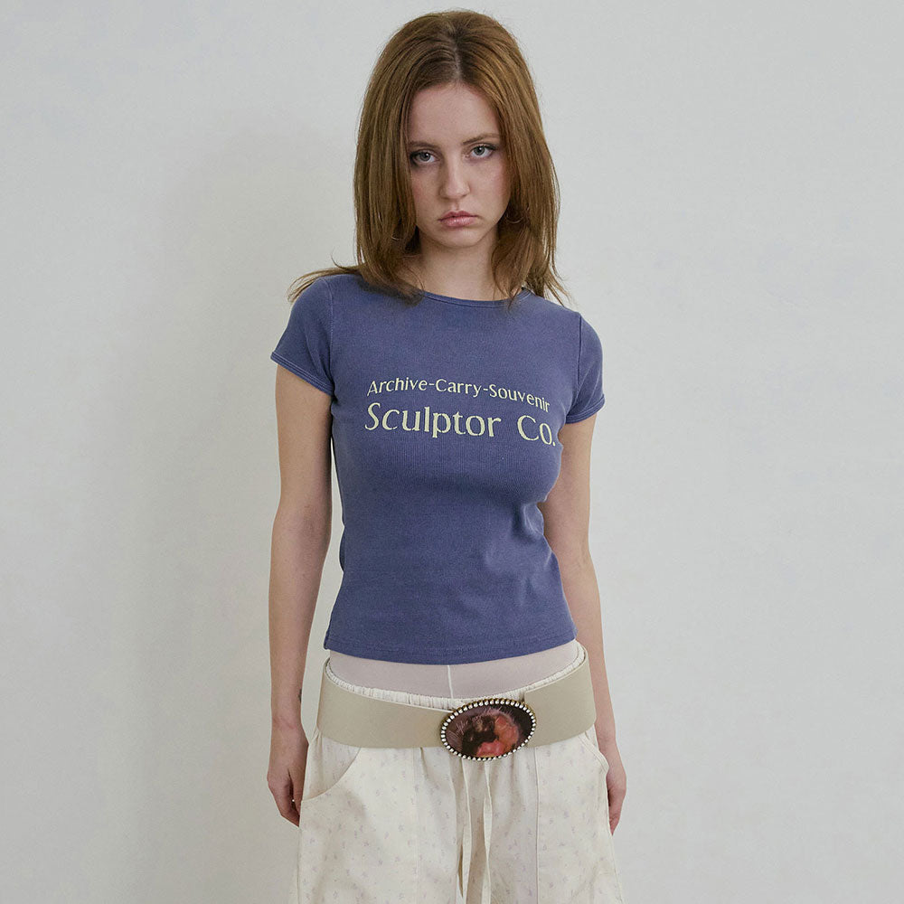 SCULPTOR Archive Pigment Baby Tee Dusty Blue