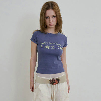 Archive Pigment Baby Tee Dusty Blue