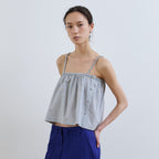 portofcall holiday sleeveless blouse_gray stripe