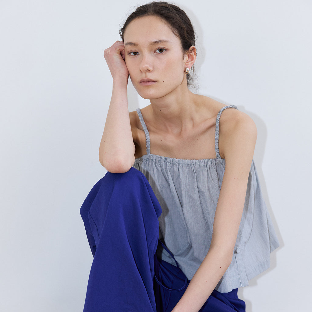 portofcall holiday sleeveless blouse_gray stripe