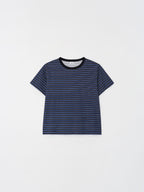 L'EAU Tacit stripe t-shirt_Deep blue