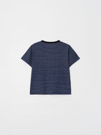 L'EAU Tacit stripe t-shirt_Deep blue