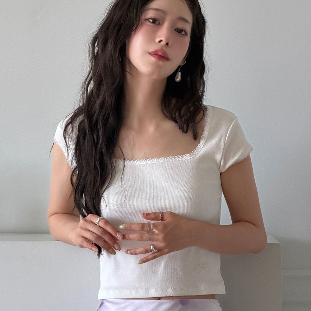 LANG&LU MAGNOLIA Lace Top_IVORY