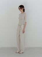 MOIA backless cotton t-shirt (mist beige)